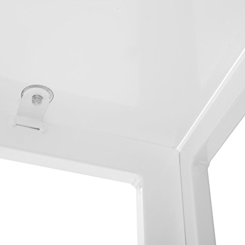 TecTake Conjunto de Mesa y 4 sillas de Comedor | Alto Grado de Confort | Tablero de la Mesa Robusto, de Vidrio Templado de Seguridad (Blanco | No. 402838)