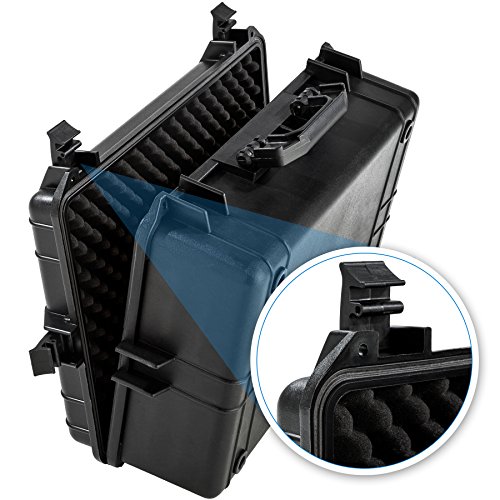 TecTake Maletín para cámara de Fotos 35 l con 4 esterillas de Espuma fotográfica protección Negro