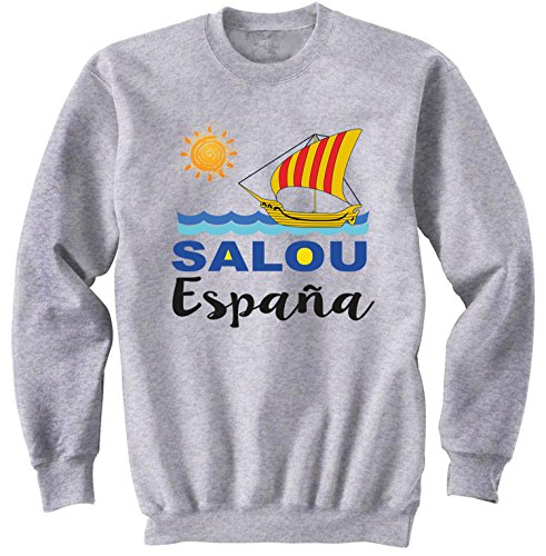 teesquare1st SALOU Spain Gris Sudadera Size Xlarge
