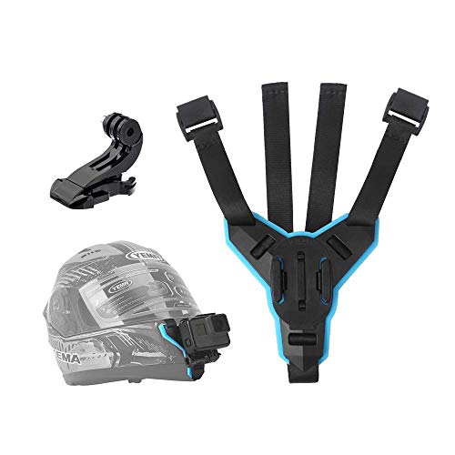 TELESIN - Soporte para casco de motocicleta para GoPro Hero 2018/6/5/4/3, Session, SJCAM, AKASO, Campark, Polaroid, Osmo Action, YI Action Casco de acción curvada