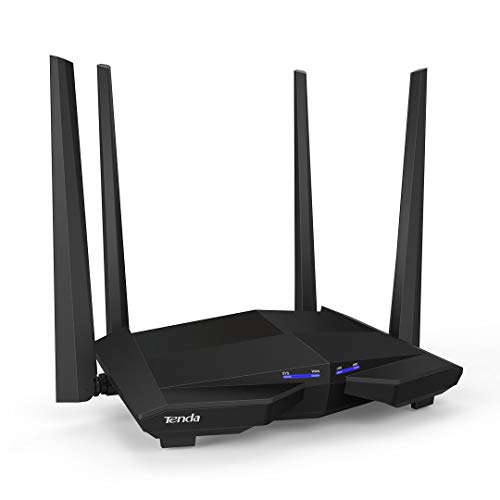Tenda AC10U Router WiFi inalámbrico (AC1200 Doble Banda 5 GHz a 867 Mbps, 2,4 GHz a 300 Mbps, 1*USB 2.0, Gaming, Beamforming+, Gigabit, 4 Antenas 5dBi, , App Control, Memoria DDR 128 MB )