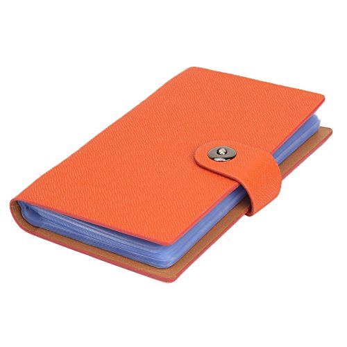Tenn Well - Libro para tarjetas de visita, 300 celdas, con cierre magnético para organizar tarjetas, color naranja