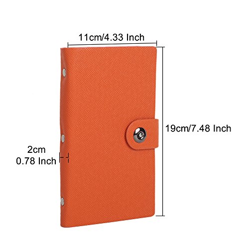 Tenn Well - Libro para tarjetas de visita, 300 celdas, con cierre magnético para organizar tarjetas, color naranja