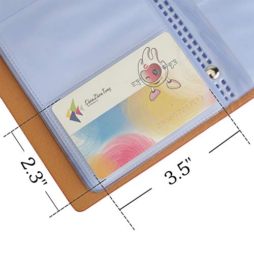 Tenn Well - Libro para tarjetas de visita, 300 celdas, con cierre magnético para organizar tarjetas, color naranja