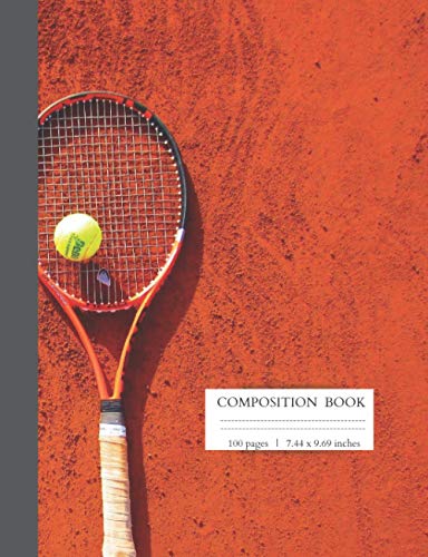 Tennis Composition Book: Green Ruled Notebook for Kids, Middle, High School Students, Teachers, Homeschooling