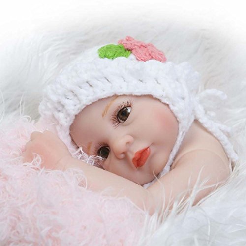 Terabithia 10 Pulgadas Mini Lindo Lifelike Reborn bebé muñecas Lavable para niña