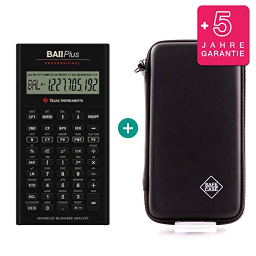 Texas Instruments TI-BA II Plus Professional + Funda Protectora SafeCase + Garantía extendida 60 Meses