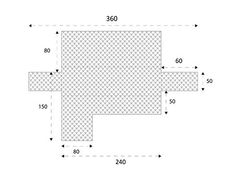 Textilhome - Funda Cubre Sofá Chaise Longue Circus, Protector para Sofás Acolchado Brazo Izquierdo. Tamaño -240cm. Color Beige (Visto DE Frente)