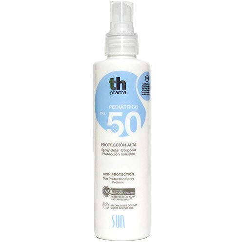 Thader Th Pharma - Fotoprotector Solar en Spray/Spray Protector Pediátrico con Protección Solar Muy alta 50+ Textura No Grasa Water Resistant, 200 ml