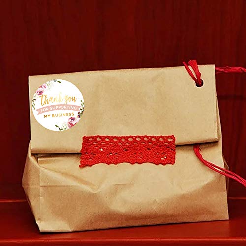 Thank You for You Order - Rollo de pegatinas redondas de flores, 1000 pegatinas de flores hechas a mano por rollo para regalos caseros de 1,5 pulgadas (E)