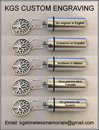 The Birthstone Collection: urna de luto conmemorativo para cenizas de cremación con colgante de diciembre (circonita azul) y bolsa de joyería y kit de relleno (plata, collar)