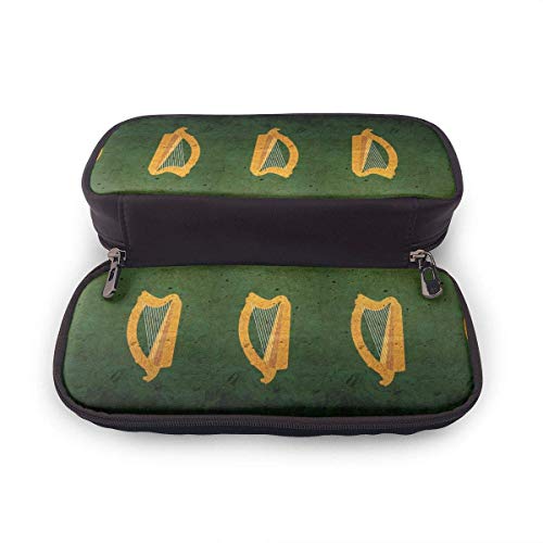 The Irish Harp Estuche de cuero para lápices Estuche para lápices Estuche para lápices Estuche para lápices para niños y adultos Gilrs