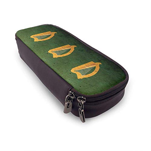 The Irish Harp Estuche de cuero para lápices Estuche para lápices Estuche para lápices Estuche para lápices para niños y adultos Gilrs