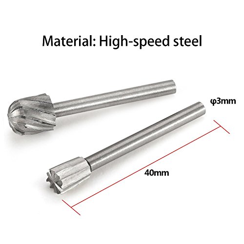 Tian Juego de Fresas para Tallar Madera Profesional- 20 Piezas Duro HSS Brocas para Madera para Trabajar la Madera, Talla, Grabado, Perforación - 3 mm de vástago (Apto para Dremel)