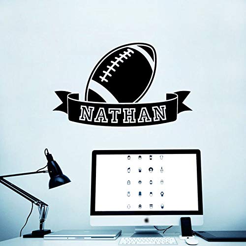 Tianpengyuanshuai Fútbol Personalizado Nombre del niño Etiqueta de la Pared Fresca Etiqueta de la Pared de Vinilo Habitación del niño Art Deco Pared movible 45X27cm