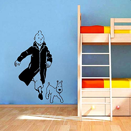 Tianpengyuanshuai Pegatinas de Pared de Vinilo de Perro de Dibujos Animados para calcomanías murales de Arte de Pared de habitación de niños -102x68cm