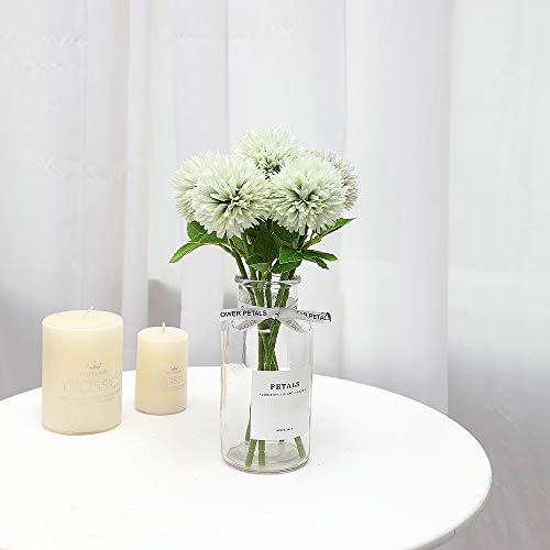 Tifuly Flores de hortensias Artificiales, crisantemo de Seda pequeña Bola de Flores para la decoración de la Oficina de la Fiesta del jardín del hogar, Ramos de Novia (Verde-12 Piezas)