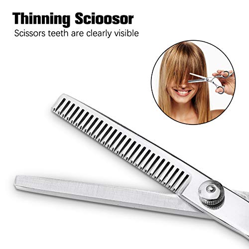 Tijeras de peluquería profesional, tijeras de acero inoxidable para peluquería, peine de corte para cabello masculino y femenino con clip