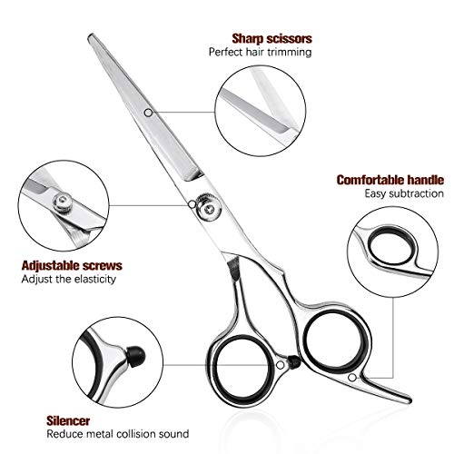 Tijeras de peluquería profesional, tijeras de acero inoxidable para peluquería, peine de corte para cabello masculino y femenino con clip