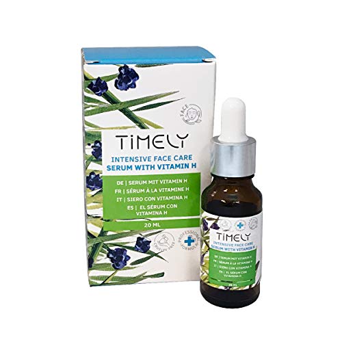 Timely - Sérum de cuidado facial intensivo con vitamina H, biotina, vitamina E y aceite de macadamia