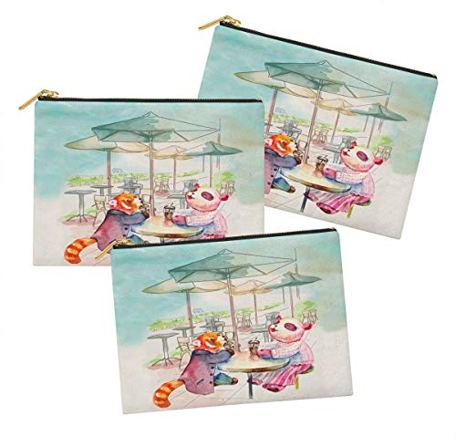 Timingila Azul ártico Dibujos Animados Bolsa de cosméticos Bolsa de Maquillaje Bolsa de Maquillaje de 3 Paquete de