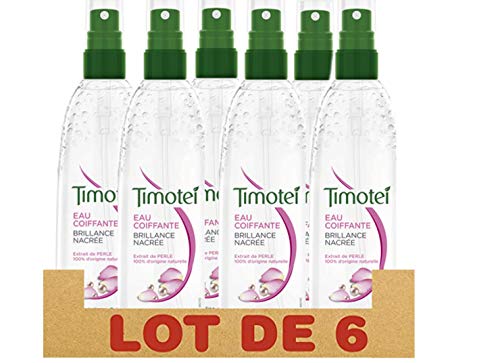Timotei Eau Coiffante Brillance Nacrée, Extrait de Perle 100% d'Origine Naturelle, Formule Enrichie à l'Huile de Rose, Légèreté et Brillance (Lot de 6x150ml)