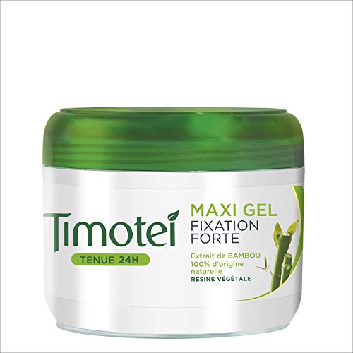 Timotei Maxi Gel Cheveux, Extrait de Bambou 100% d'Origine Végétale, Résine Végétale, Fixation Forte Tenue 24h (Lot de 6x300ml)