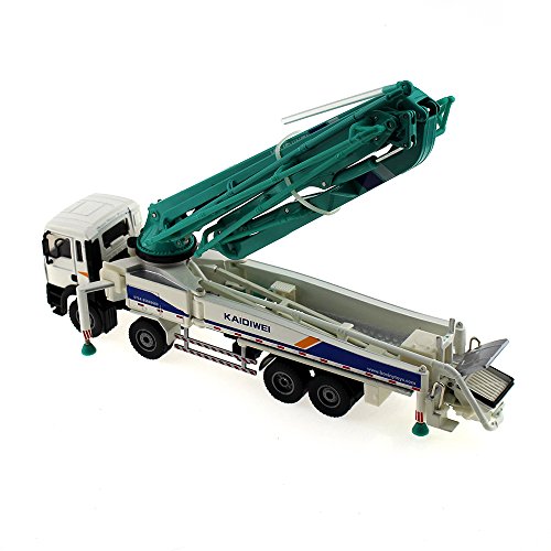 Tipmant Vehículo Fundido a Presión de Aleación Modelo Ingeniería de Juguete Camión De Bomba De Hormigón Coche Simulación Alta Kids Gift 1:55 Escala (White)