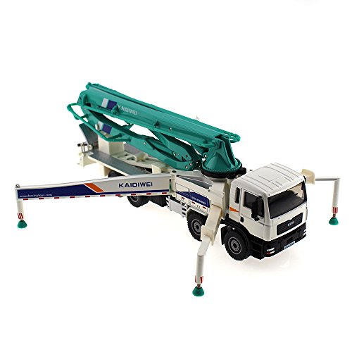 Tipmant Vehículo Fundido a Presión de Aleación Modelo Ingeniería de Juguete Camión De Bomba De Hormigón Coche Simulación Alta Kids Gift 1:55 Escala (White)
