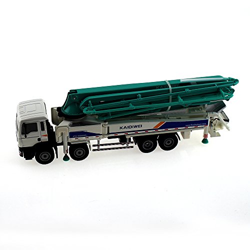 Tipmant Vehículo Fundido a Presión de Aleación Modelo Ingeniería de Juguete Camión De Bomba De Hormigón Coche Simulación Alta Kids Gift 1:55 Escala (White)