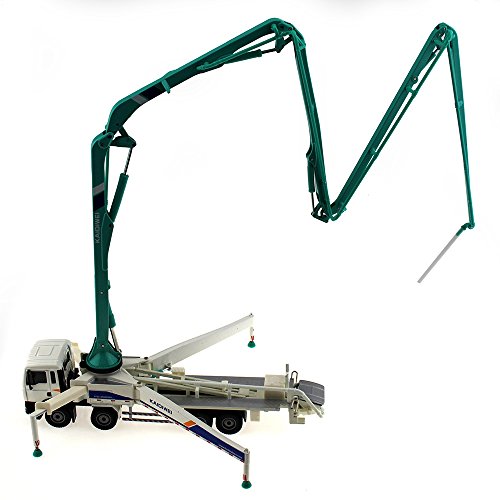 Tipmant Vehículo Fundido a Presión de Aleación Modelo Ingeniería de Juguete Camión De Bomba De Hormigón Coche Simulación Alta Kids Gift 1:55 Escala (White)