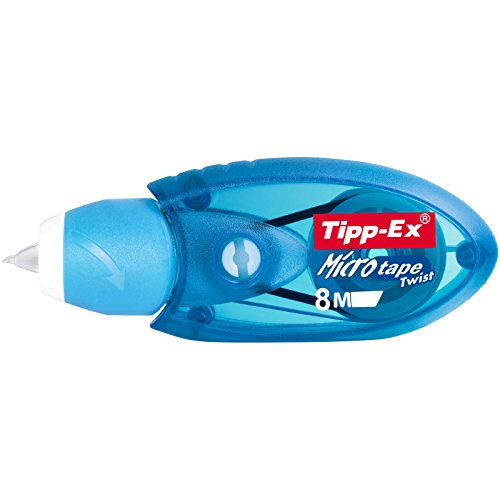 Tipp-Ex Micro Tape Twist Cinta Correctora 8 m x 5 mm - Azul o Rosa, Blíster de 1 Unidad