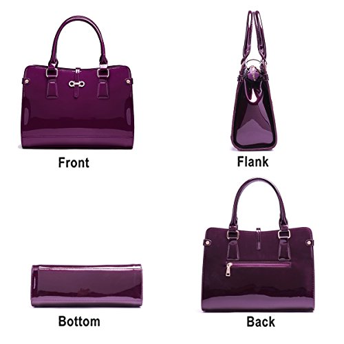 Tisdaini 2019 Bolsos de Mano Mujer Charol 3 Piezas Moda Bolsos Bandolera Bolsos Totes Bolsos de Fiesta