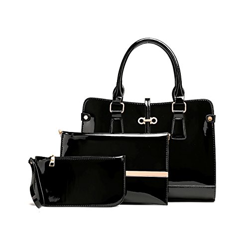 Tisdaini 2019 Bolsos de Mano Mujer Charol 3 Piezas Moda Bolsos Bandolera Bolsos Totes Bolsos de Fiesta