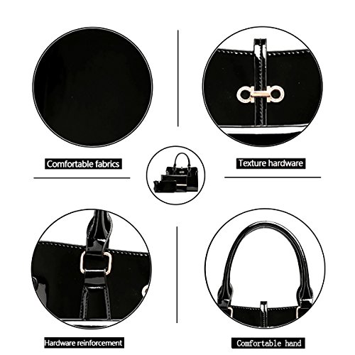 Tisdaini 2019 Bolsos de Mano Mujer Charol 3 Piezas Moda Bolsos Bandolera Bolsos Totes Bolsos de Fiesta
