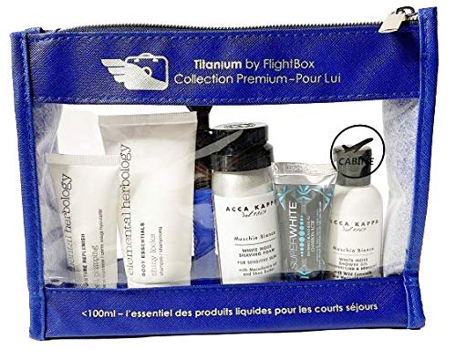 Titanium by FlightBox – Neceser completo – Premium – Neceser de viaje transparente – cosméticos para hombre