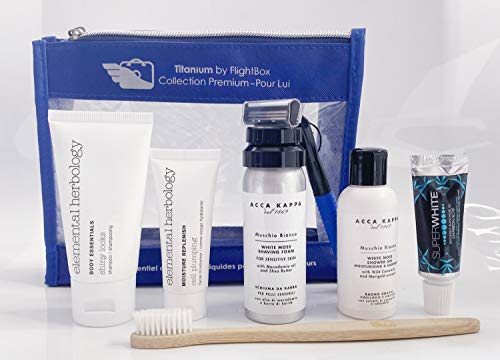 Titanium by FlightBox – Neceser completo – Premium – Neceser de viaje transparente – cosméticos para hombre