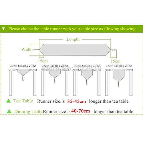 TITST Japón Estilo algodón y Lino ukiyoe patrón de Tejido Camino de Mesa Ondulado Bandera Bandera Mesa de té Zapatero Cubierta con borlas 32x200cm(Suitable 1.4-1.5m Table)-C