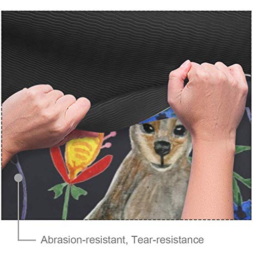 TIZORAX Acuarela Canguro Flor Antideslizante Espesor TPE Estera de Yoga Estera de Ejercicio para Yoga Pilates Gimnasio Inicio Mujeres Hombres