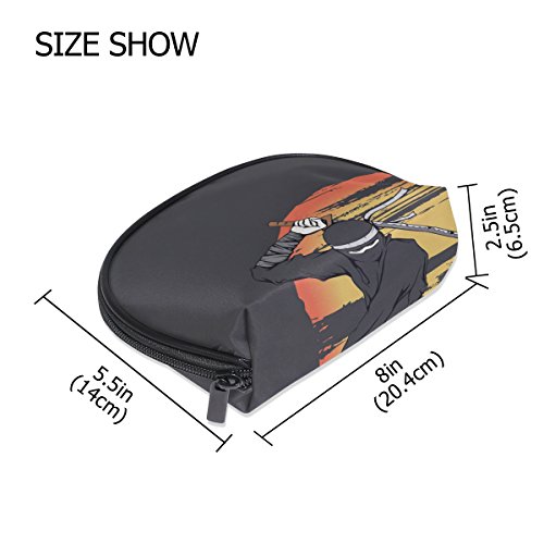TIZORAX - Bolsa de cosméticos japonesa Ninja de viaje práctico organizador bolsa de maquillaje para mujeres y niñas