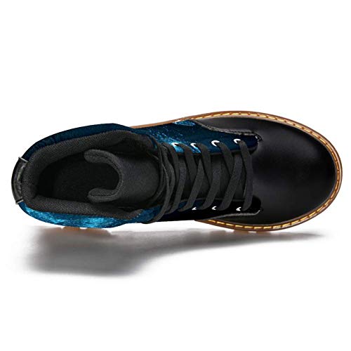 TIZORAX Botas de invierno para las mujeres Mariposa en la mano Poly Wireframe imprime alta parte superior con cordones clásicos zapatos de la escuela de lona, color Multicolor, talla 39 EU