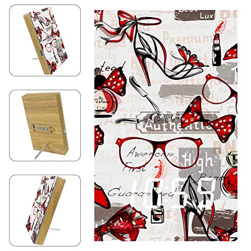 TIZORAX Despertadores de tacón Rojo Perfume y Gafas Relojes Digitales LED para Oficina Cocina Living Dormitorio Escritorio con Carga USB