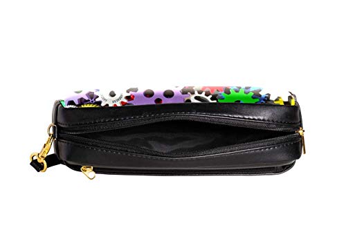 TIZORAX - Estuche para lápices de colores con ruedas dentadas de piel sintética para estudiantes