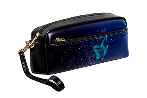 TIZORAX - Estuche para lápices de piel sintética con diseño de mariposas, para estudiantes