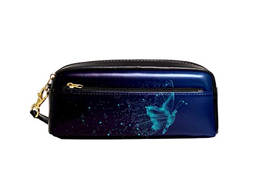 TIZORAX - Estuche para lápices de piel sintética con diseño de mariposas, para estudiantes