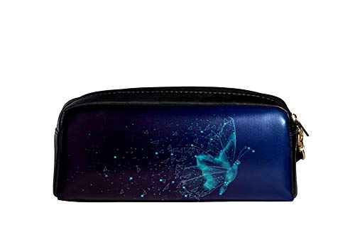 TIZORAX - Estuche para lápices de piel sintética con diseño de mariposas, para estudiantes