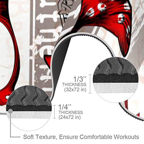TIZORAX Tacón Rojo Perfume y Gafas Alfombrilla de Yoga TPE Gruesa Antideslizante Colchoneta de Ejercicios para Yoga Pilates Gimnasio Hogar Mujeres Hombres
