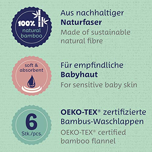 Toallitas de bambú para bebés extra suave - de bambú sustentable – toallas niños biológico – 25 x 26 cm – certificado OEKO TEX® - ideal para la piel sensible del bebé