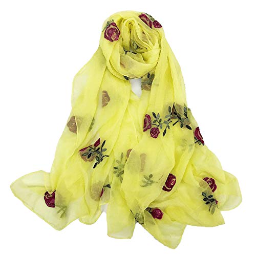 Todas Las Estaciones Flores Bordadas, Ramas, Bufanda De Gasa De Seda, Bufanda Étnica Para El Viento, Chal De Protección Solar Femenina, Bufanda De Gasa De Playa