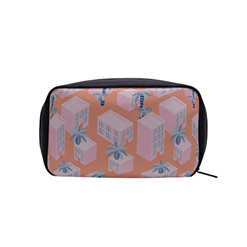 Tolietry Bolsa de viaje Colorido Lindo Hermosa casa de playa Maquillaje Bolsa de cosméticos Bolsas de moda para niños pequeños Mujer Bolsa de mano Bolsas de cosméticos Estuche multifunción Wonder Wom